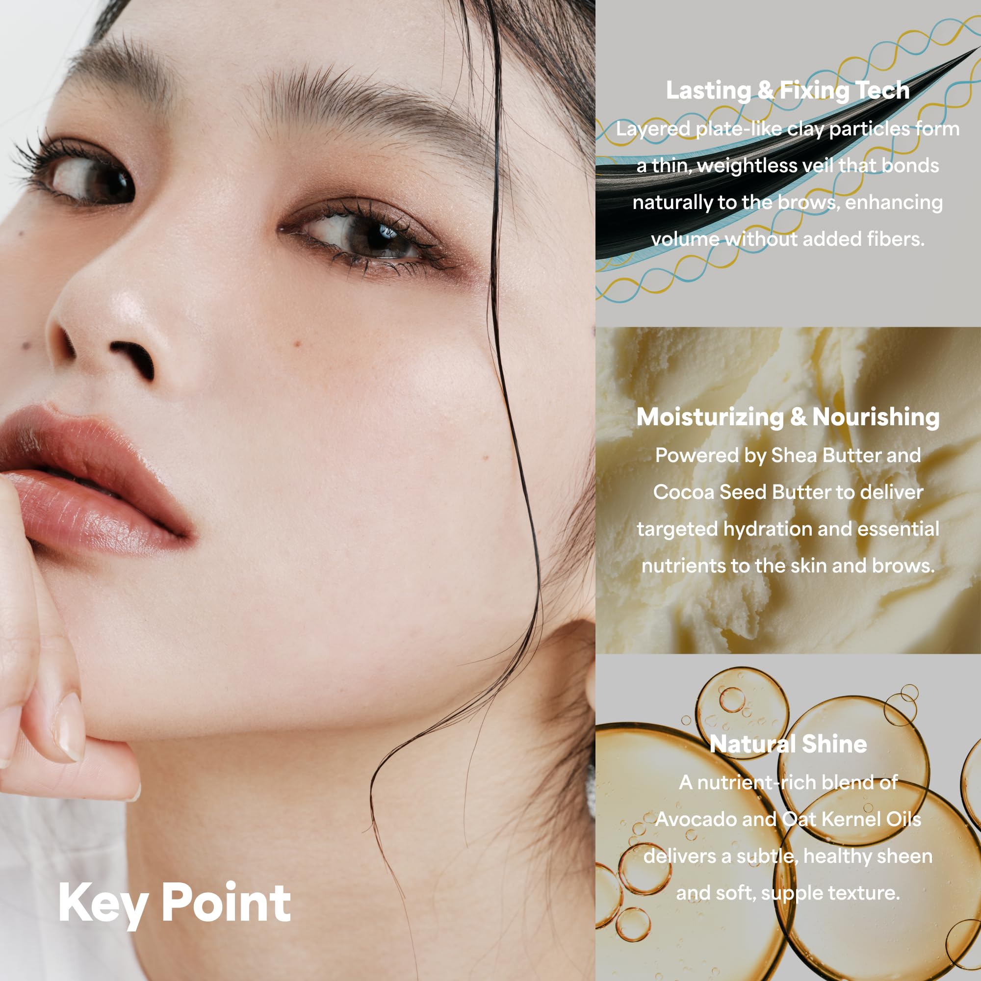 ENTROPY MAKE UP Tough Brow Finisher moisturizing formula supports soft, healthy-feeling brows.