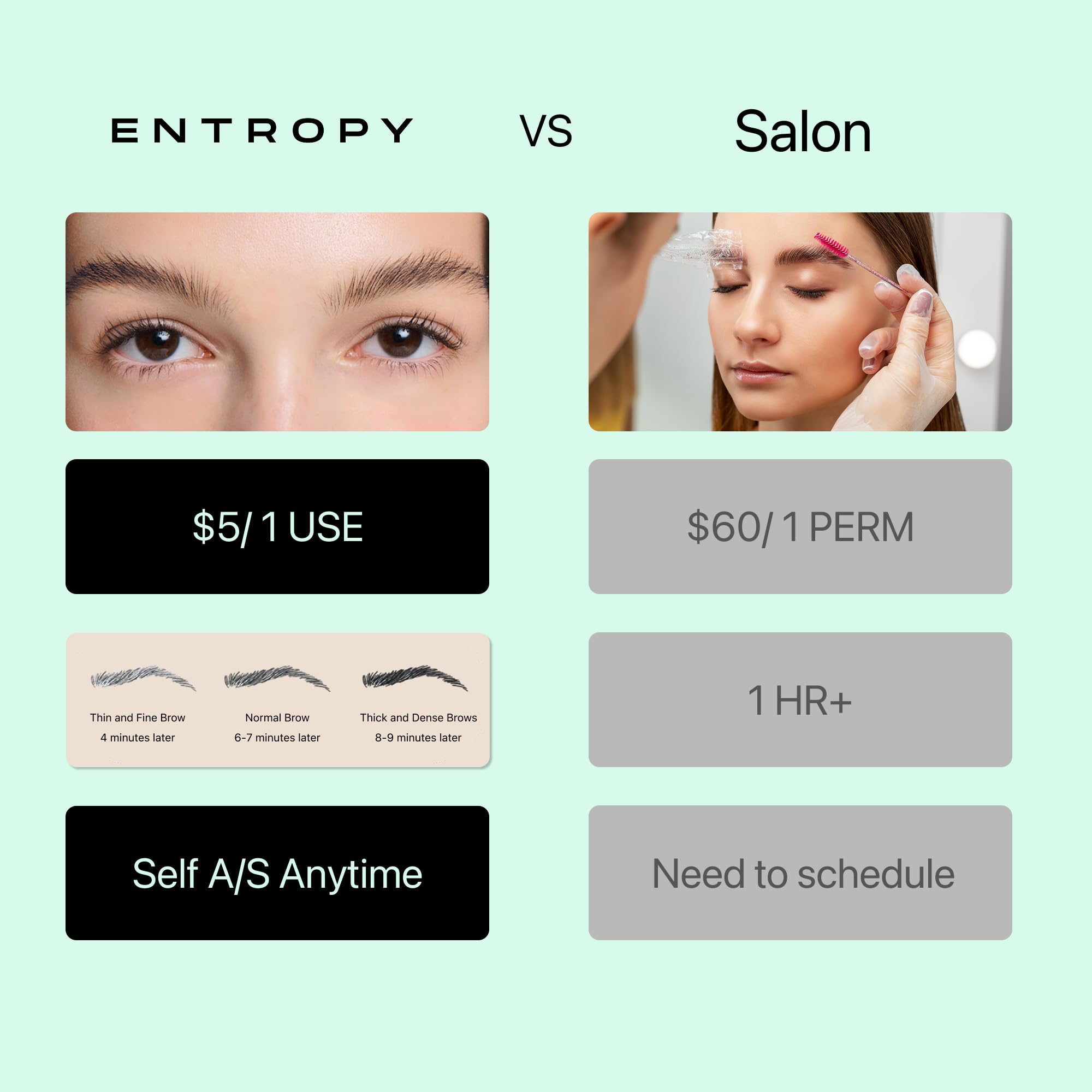 ENTROPY MAKEUP Tough Brow Lift during application for quick shaping