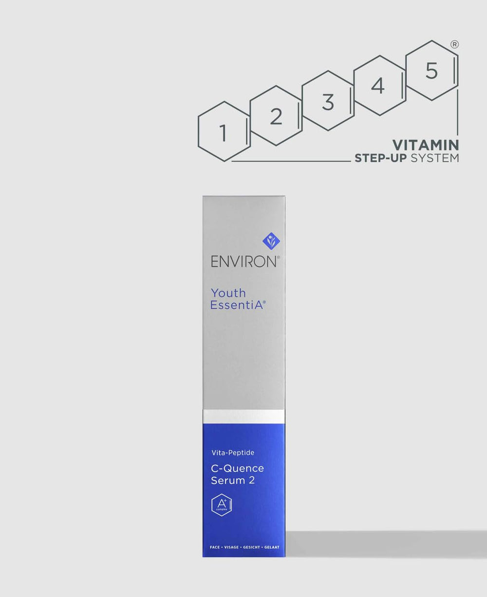 Environ C-Quence Serum 2 dispenser close-up for convenient, protected vitamin delivery