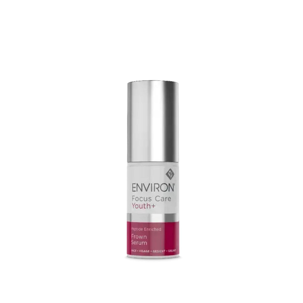 Environ Focus Frown Serum bottle showing peptide blend for smoother forehead lines