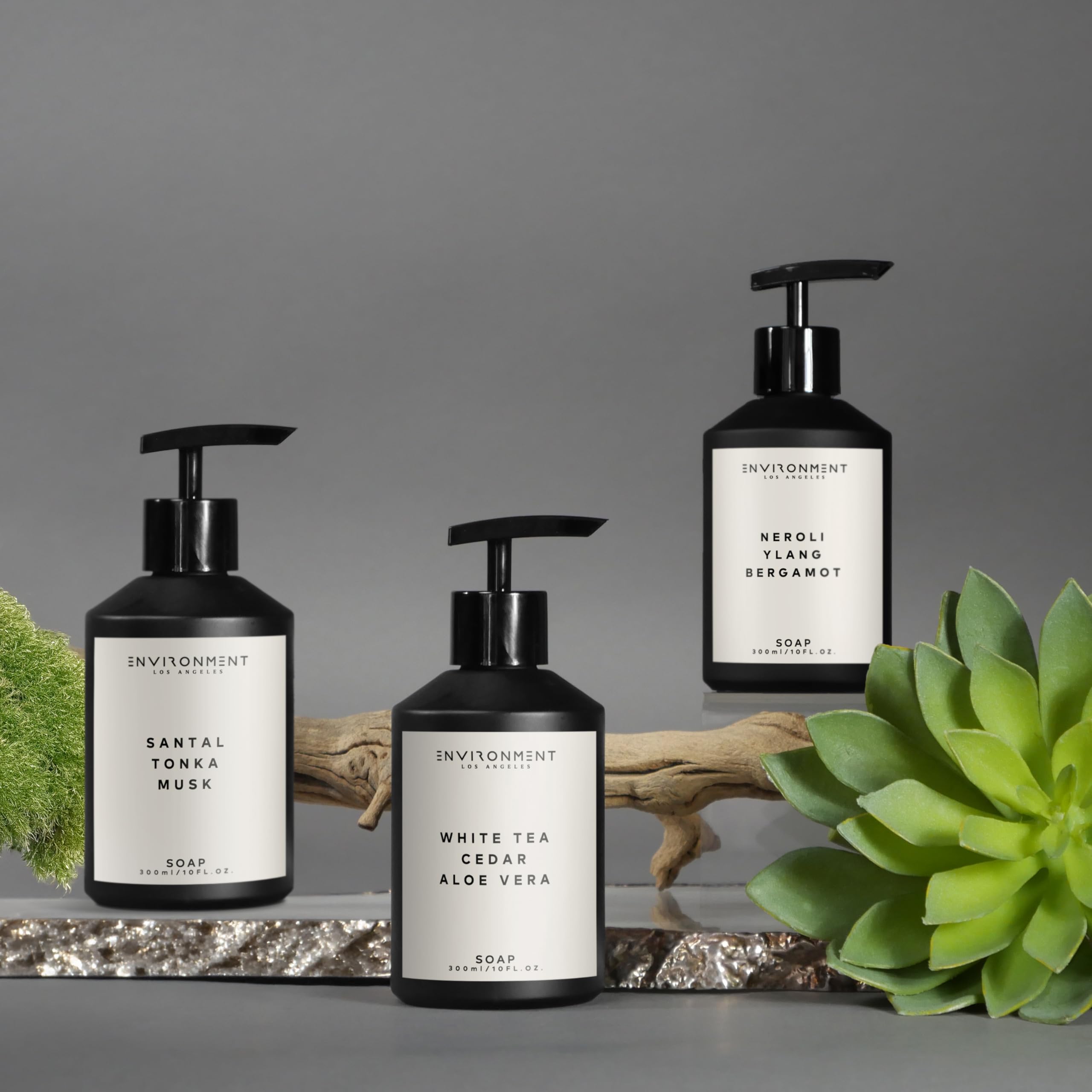 ENVIRONMENT hand soap damask rose scent invites daily rituals with vetiver and guaiac notes