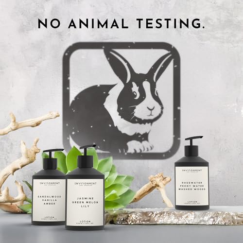 ENVIRONMENT RC Lotion bottle label close-up highlighting marine, bergamot, and jasmine notes