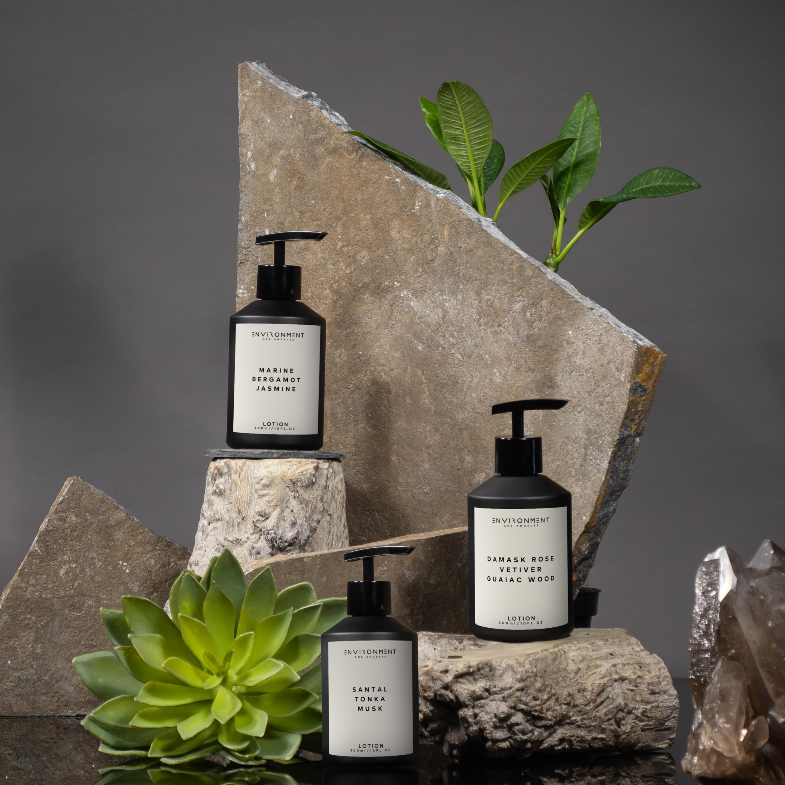 ENVIRONMENT RC Lotion minimalist decor scene suggests premium essential oil blend