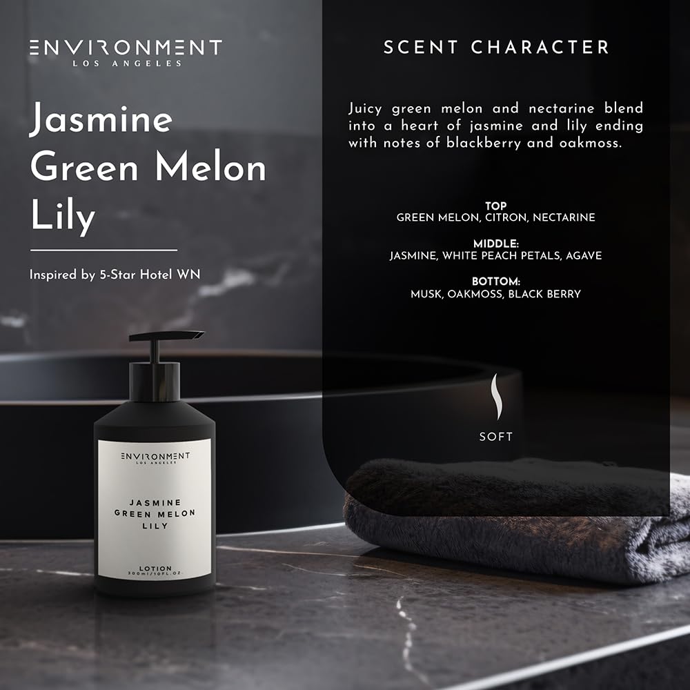 ENVIRONMENT WN Lotion dispensing close-up illustrating durable packaging.