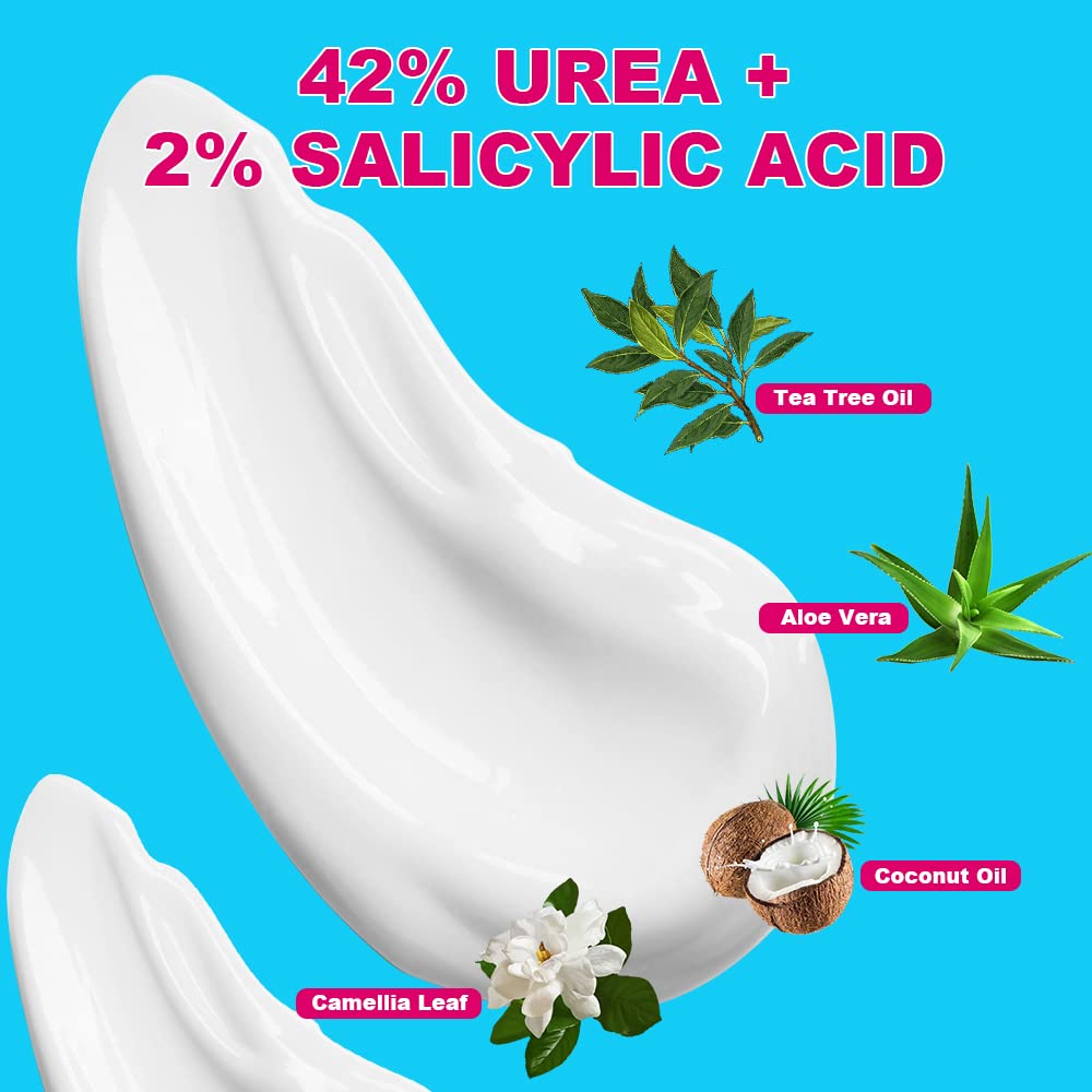ENVISHA Urea Cream 42% being applied to feet for soft, nourished skin.