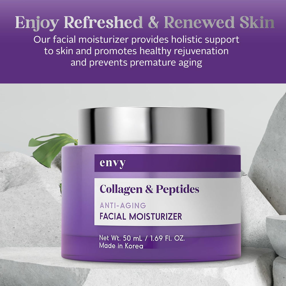 Closeup of Envy moisturizer texture highlighting creamy consistency for daily hydration