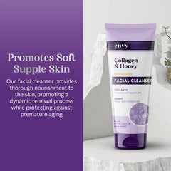 Close-up of Envy label showing vegan, cruelty-free formula for gentle skincare
