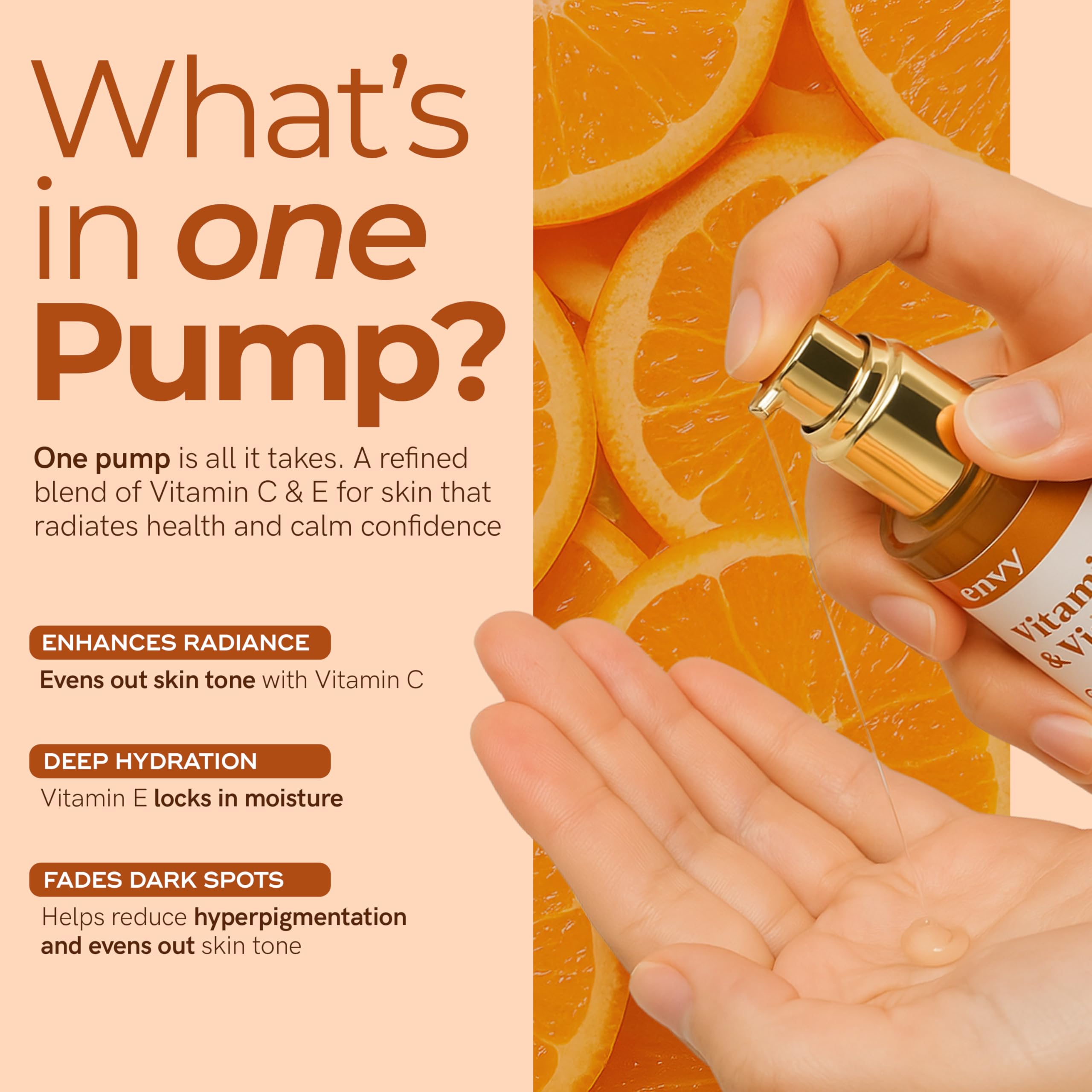 Envy Vitamin C Serum dermatologist-tested badge communicates suitability for sensitive skin.