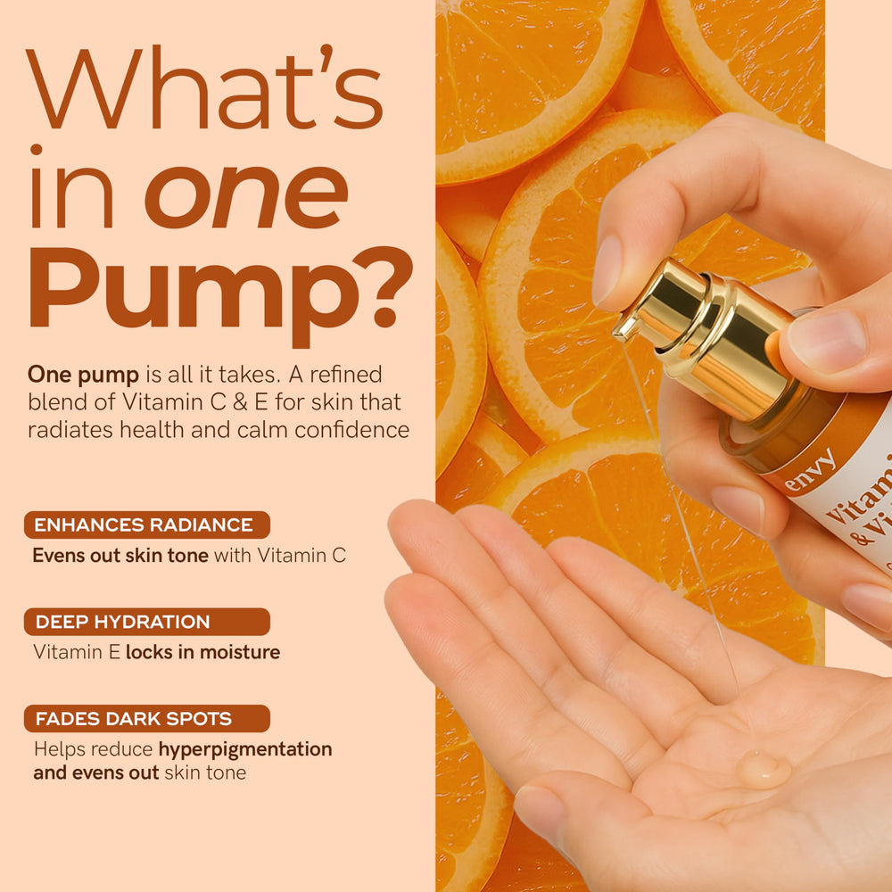Envy Vitamin C Serum dermatologist-tested badge communicates suitability for sensitive skin.