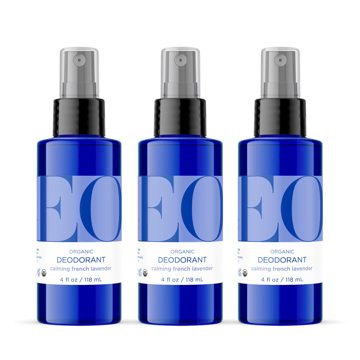 EO Organic Deodorant Spray 3-pack lavender bottles deliver everyday freshness