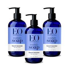 EO sulfate-free hand soap French Lavender bottle with calming floral aroma for clean hands.