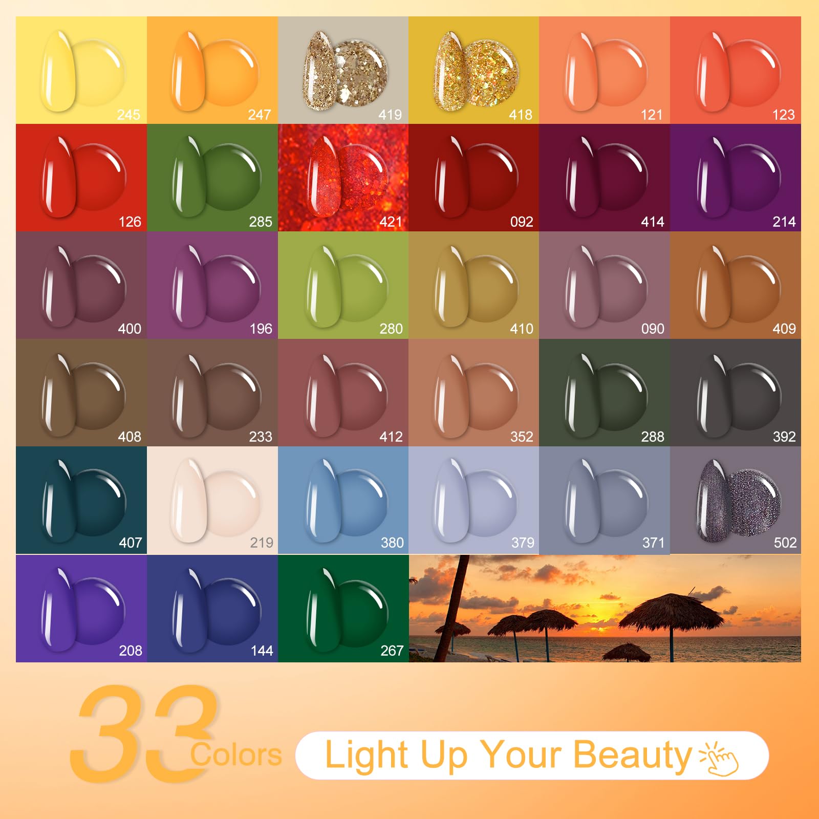 EODCI 33-color gel polishes offer versatile color options for nail art