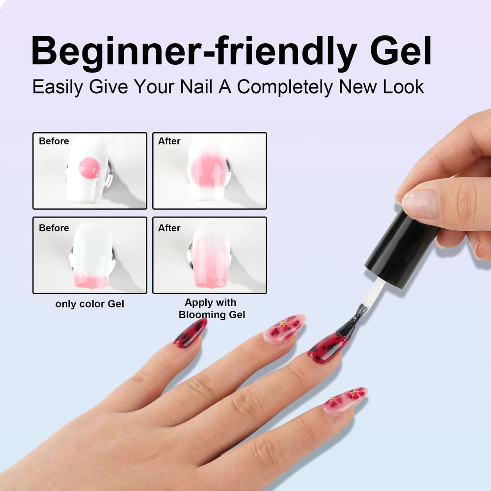 eodci Blooming Gel Clear 15ml soak-off finish with gloss.