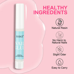 Colle EODCI pour ongles — adhérence forte sur ongles naturels et faux.
