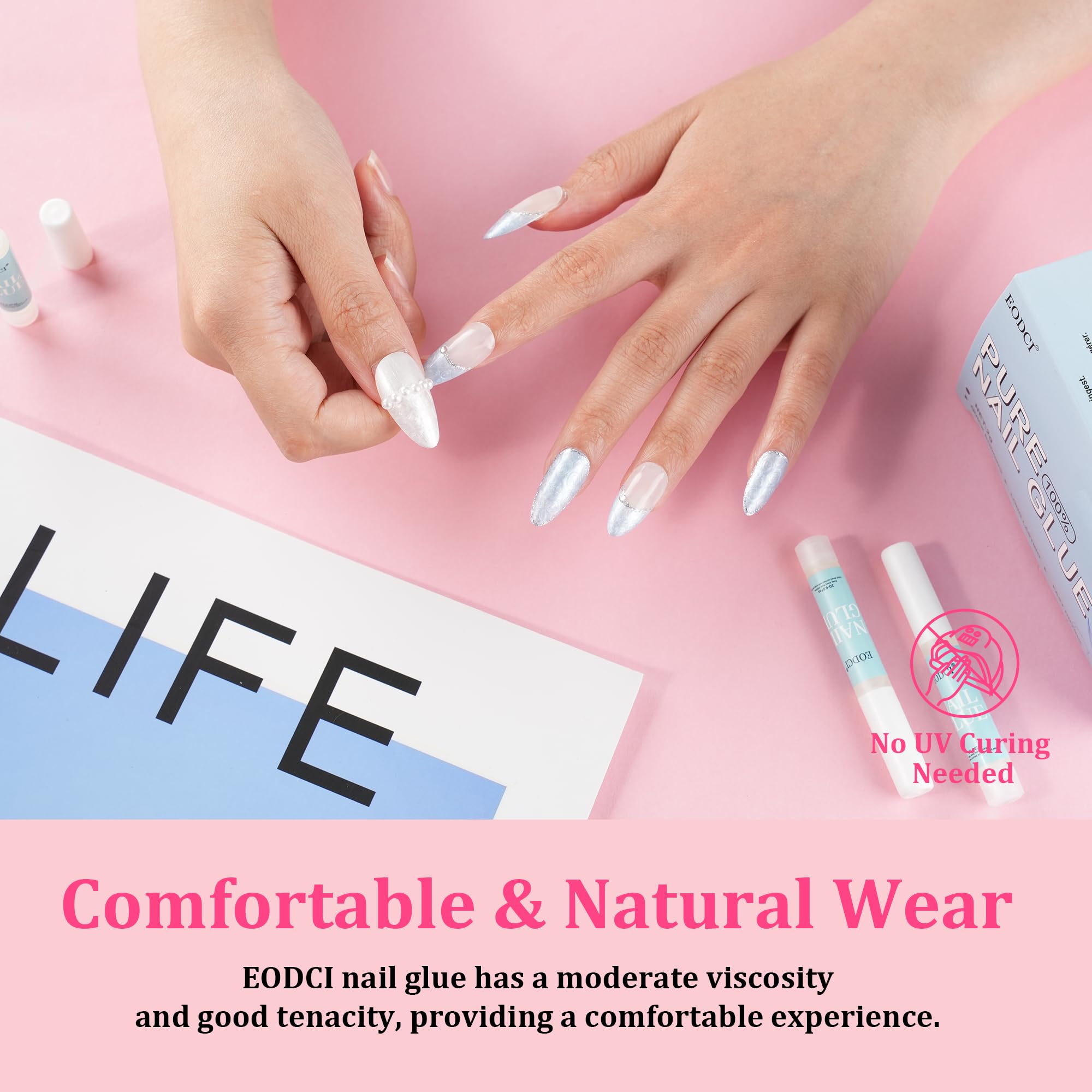 Colle EODCI pour ongles — tenue possible de 14 à 30 jours.
