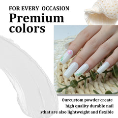 Dipped nails with sheer white finish using EODCI powder
