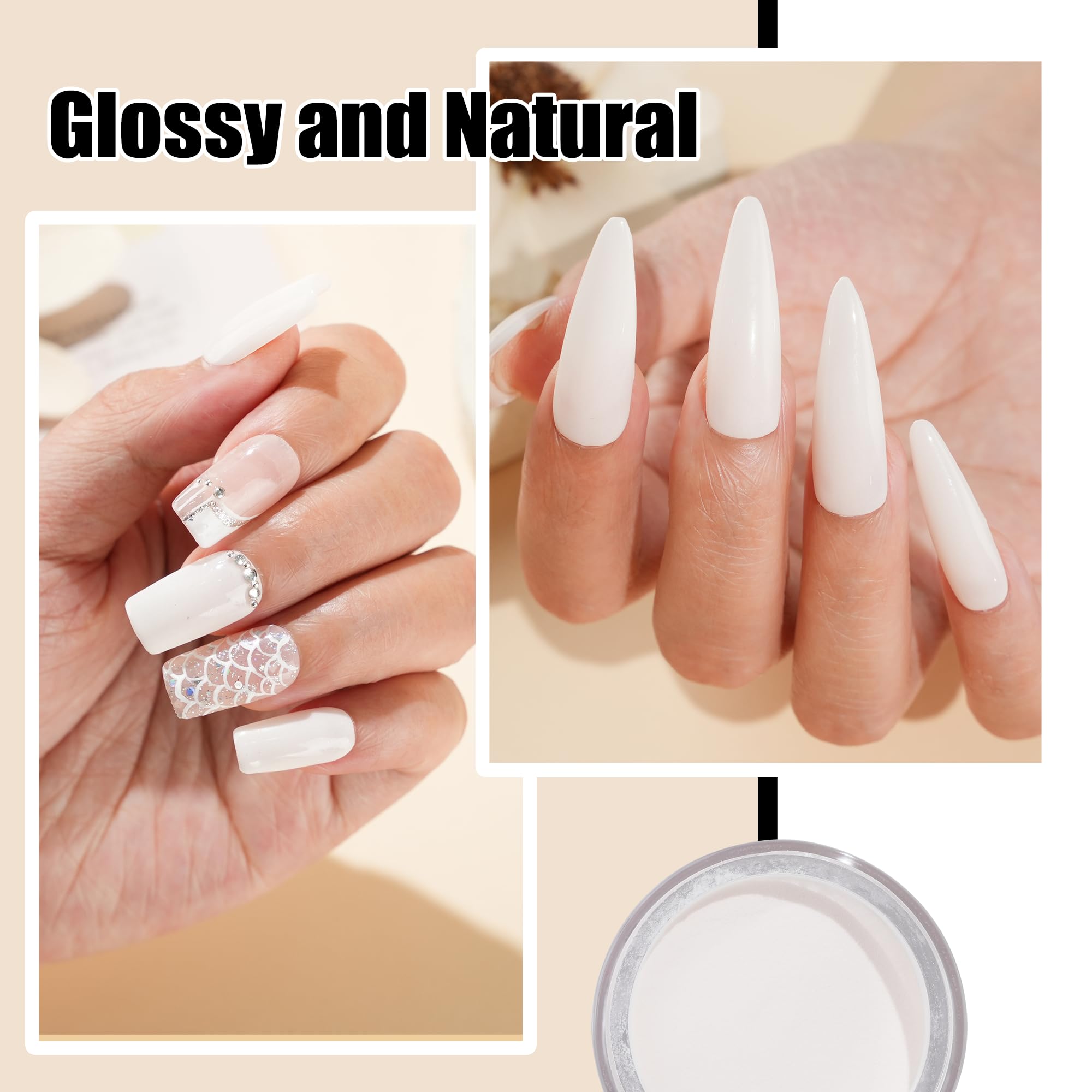 Application step showcasing two dips for a sheer, even finish.