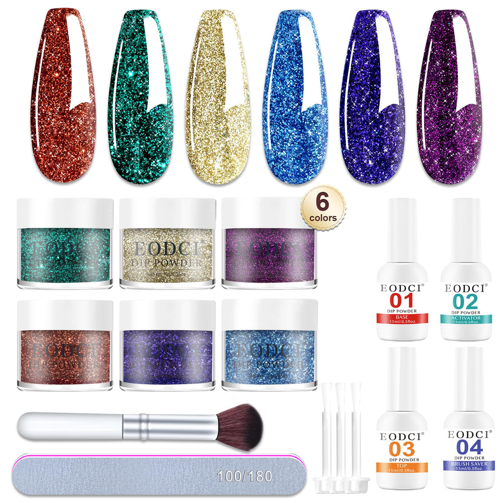 Eodci blue starry dip powder for bold, long-lasting color.