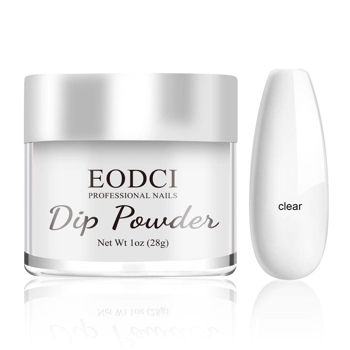 eodci dip powder clear 1oz bottle for a crystal-clear manicure