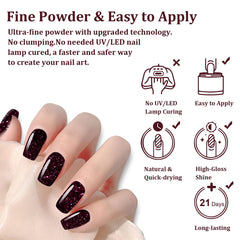 eodci glitter wine red finish adds subtle sparkle and depth.