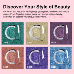 Eodci green sparkle dip powder with vivid shimmer finish.