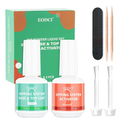 EODCI dip powder kit with base top coat and activator for durable nails