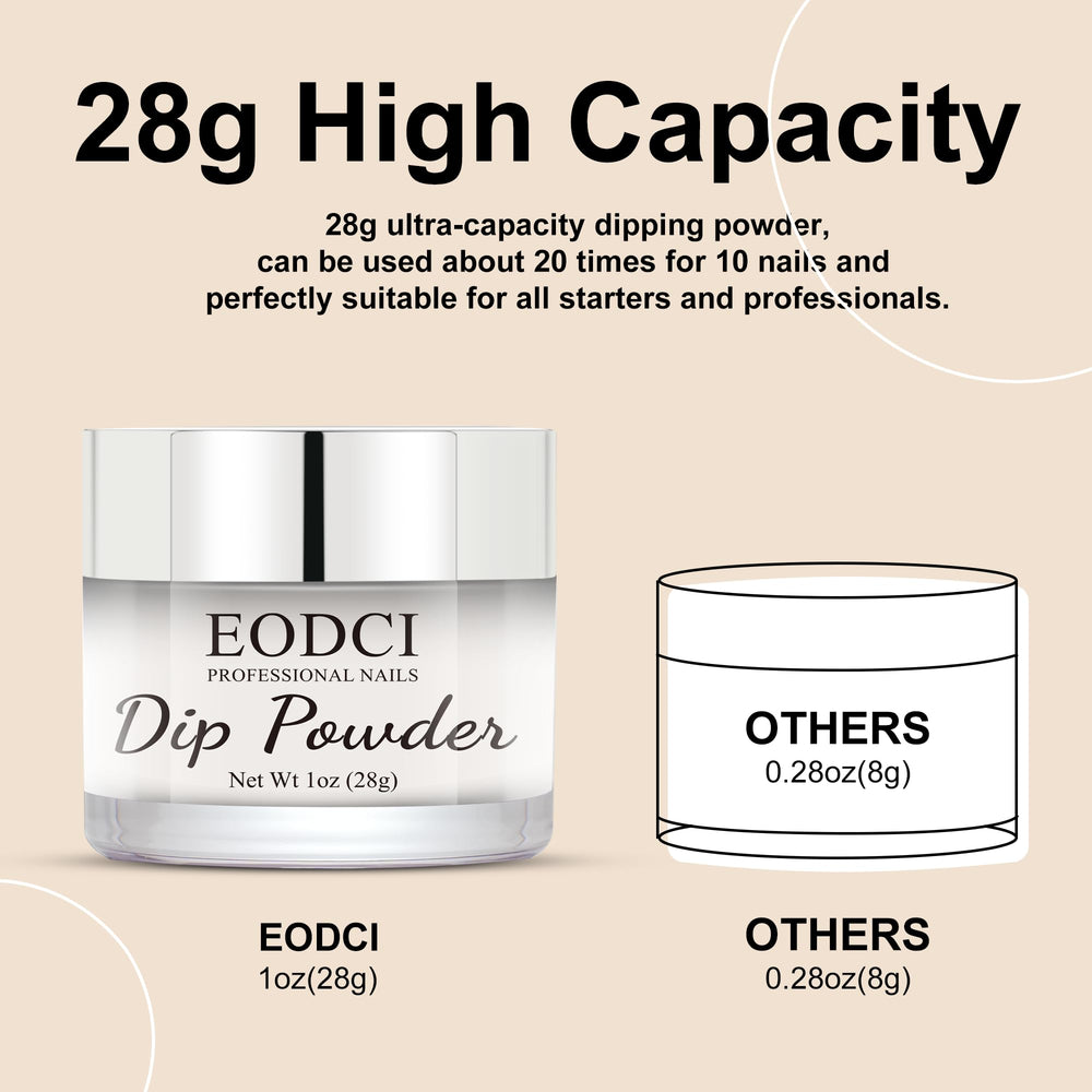 Finished EODCI Milk White manicure displaying a chic, chip-resistant look.
