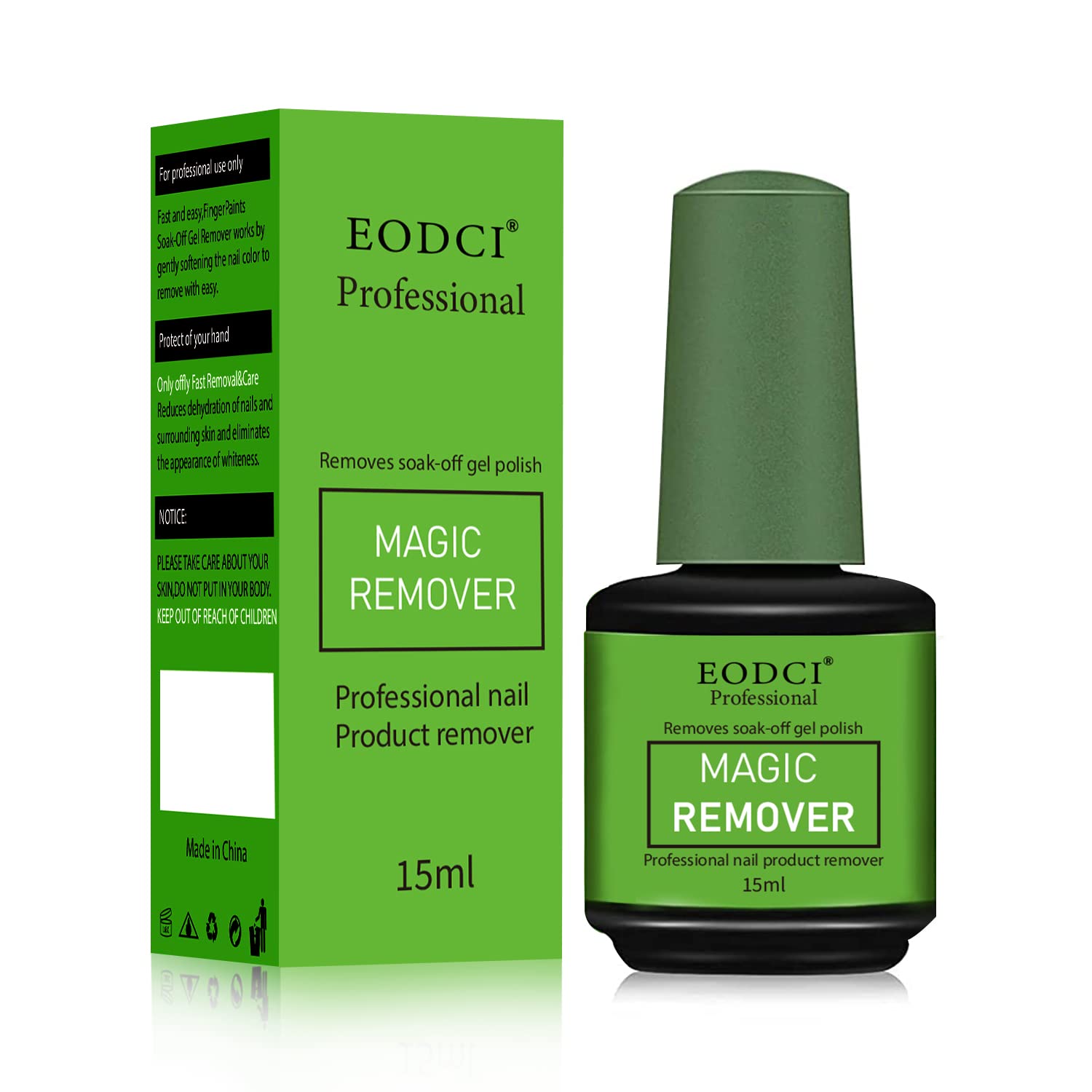 eodci Magic Gel Nail Polish Remover bottle close-up for quick at-home gel removal
