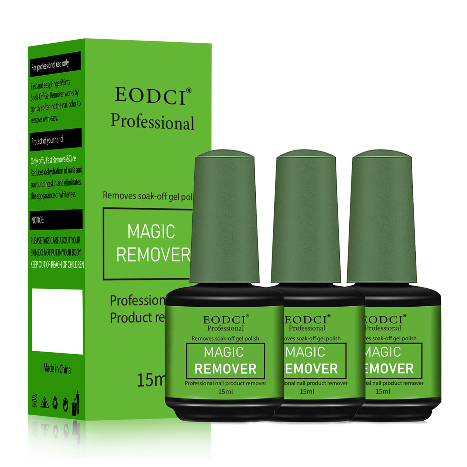 Eodci magic nail remover bottle for quick soak-off gel removal.