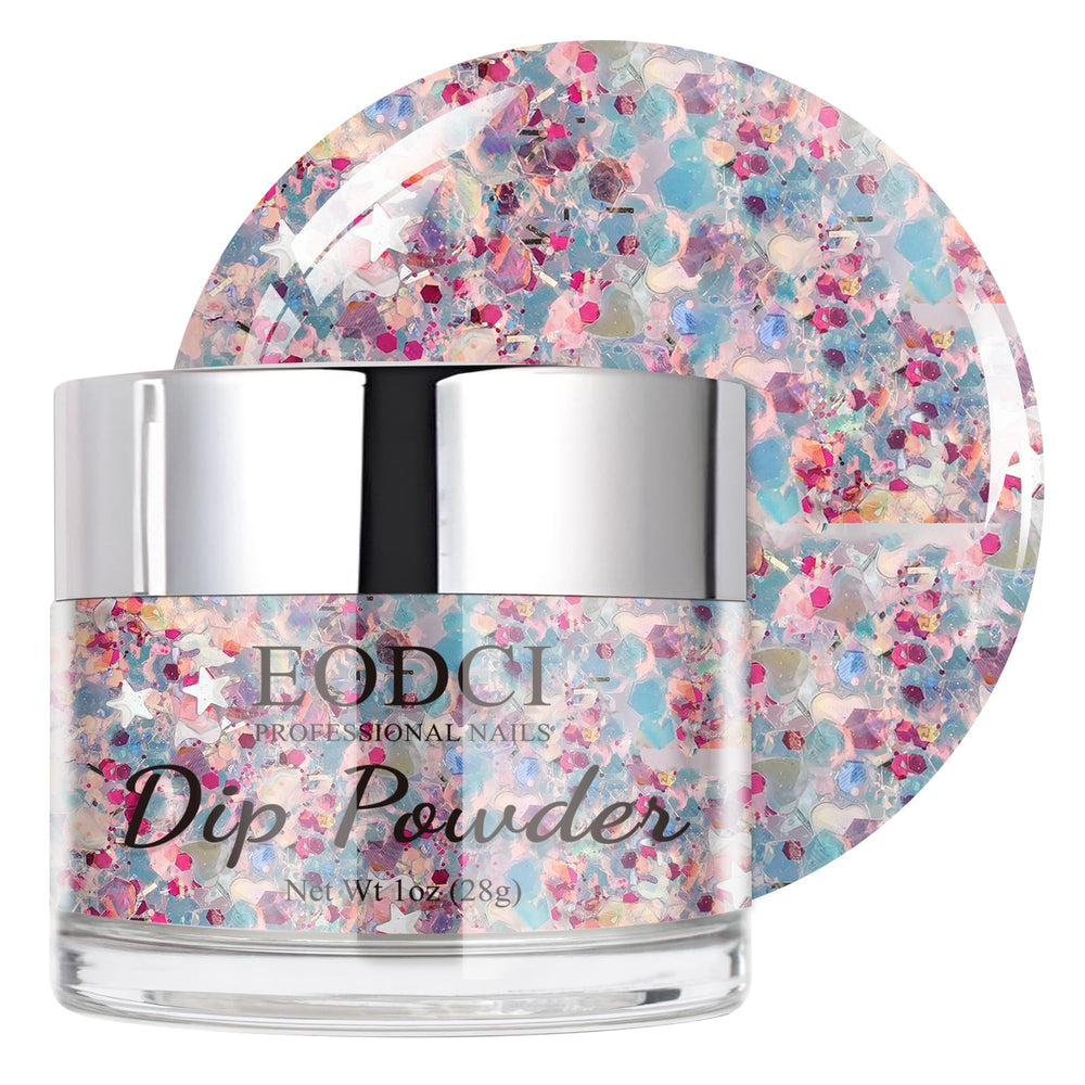 EODCI Mermaid Tale Glitter Dip Powder with a vibrant mermaid finish for durable nails.