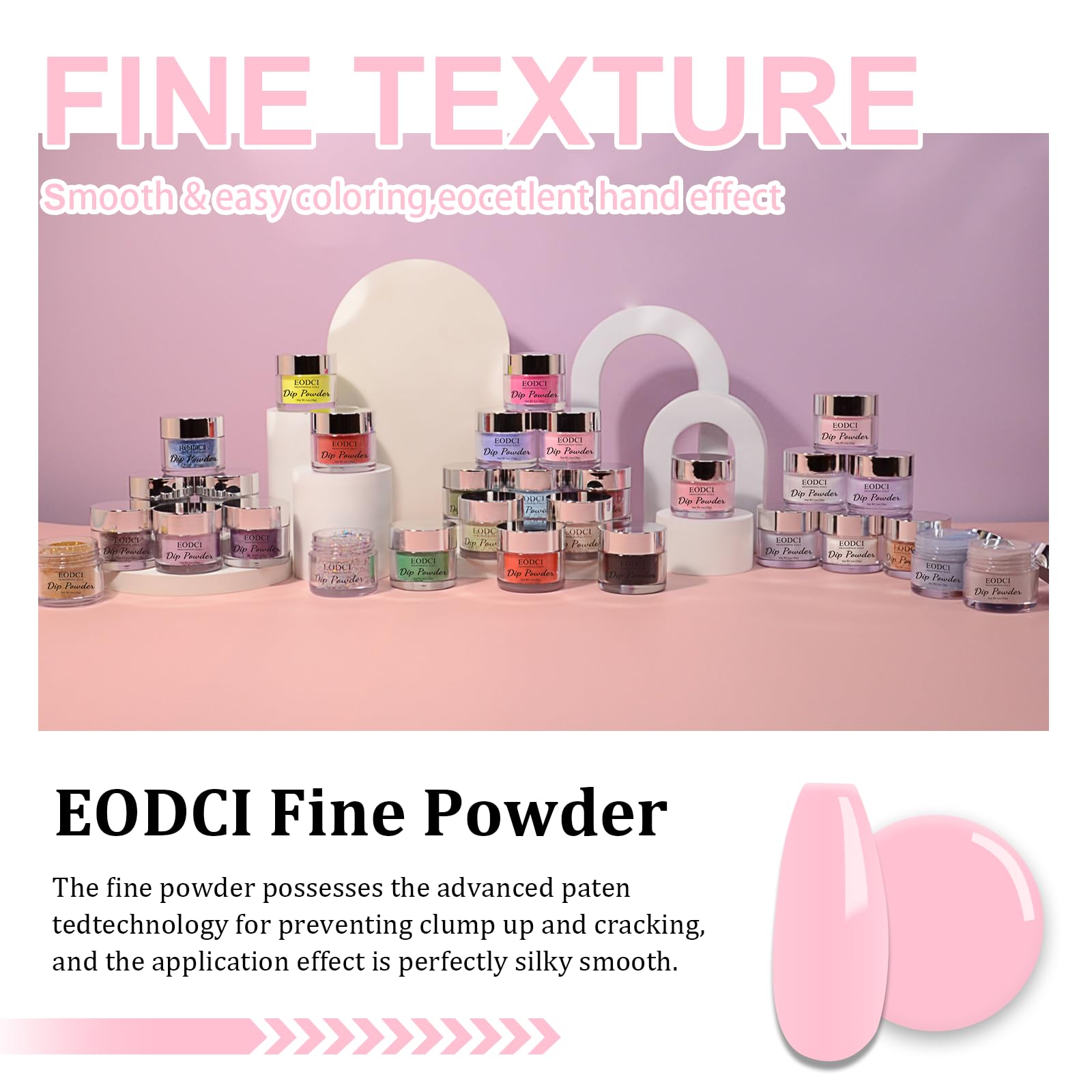 EODCI pink dip powder setup with bowl for even coating