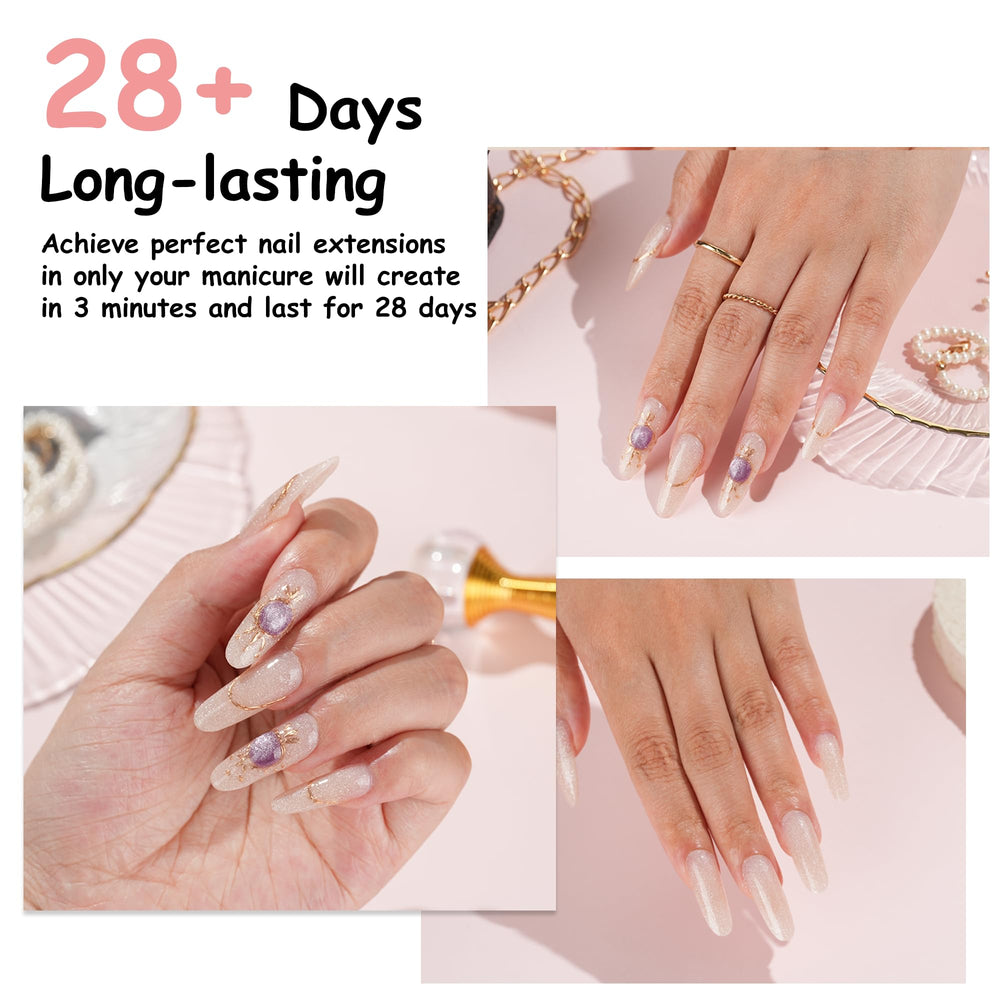 eodci rhinestone inlays with poly gel for nail art