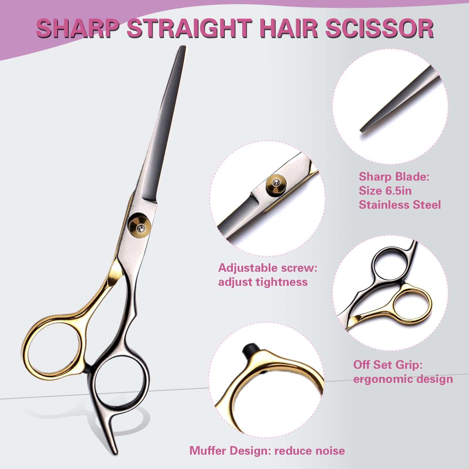 EOIFIV thinning shears highlight versatile texture thinning for subtle blend.