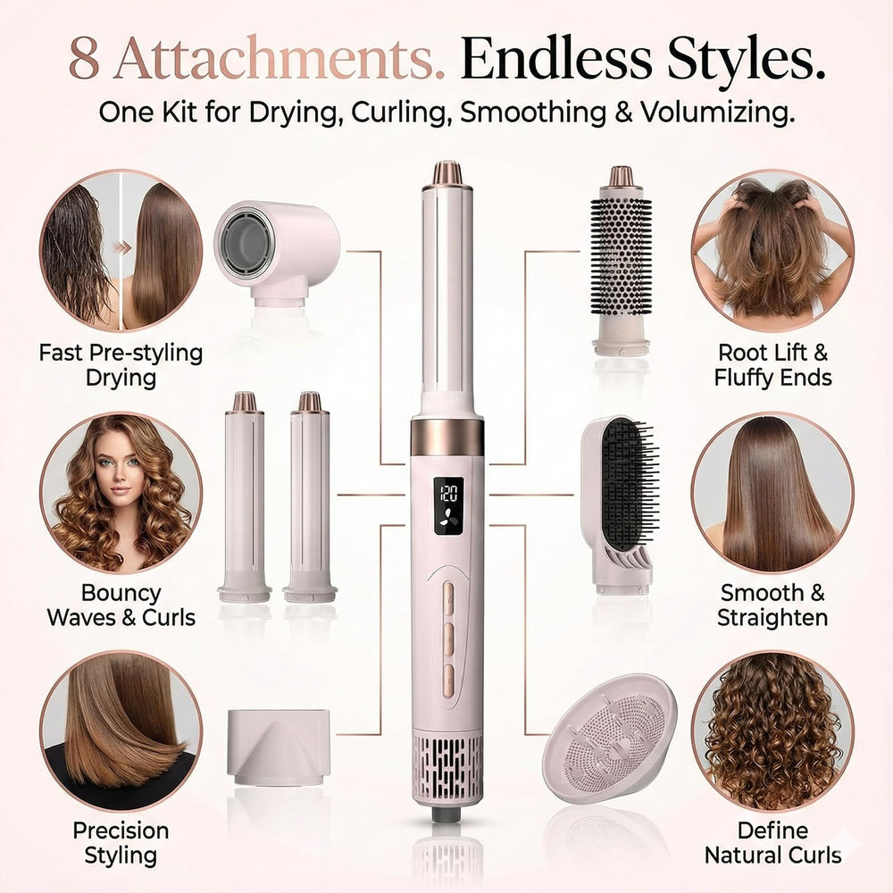 EONFAVE air wrap styler in use for quick, voluminous curls.