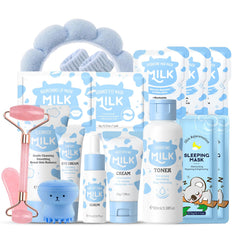 EONFAVE milk skin care set packaging front for teens, gift-ready