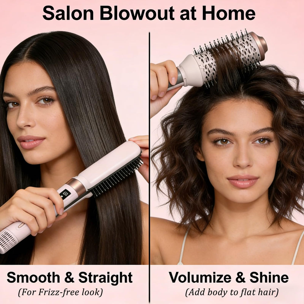 EONFAVE volumizing brush creates body and lift in styled hair.