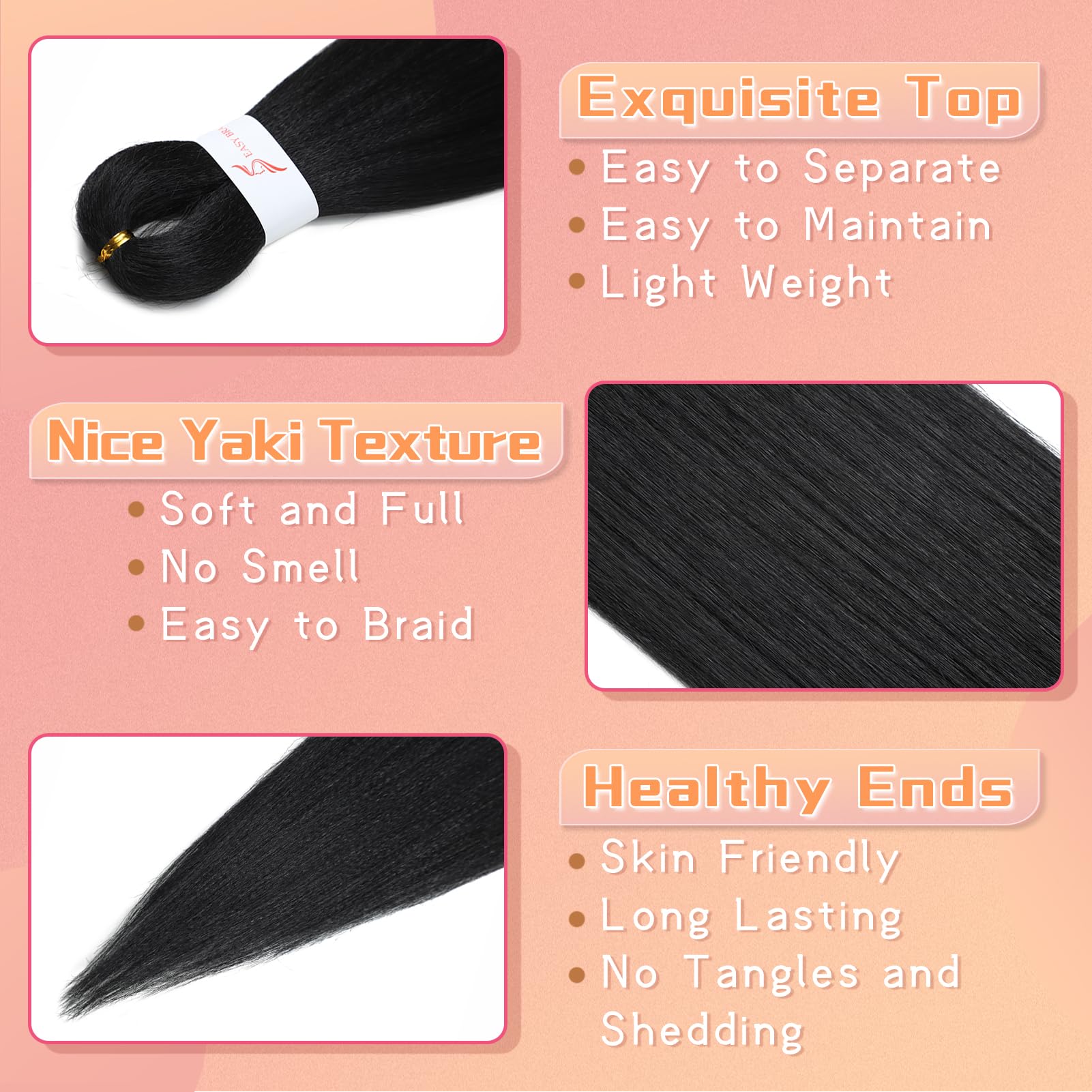 EOOCET hair in multiple colors for customized box braids or twists
