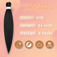 Close-up of EOOCET hair with soft yaki texture for natural look and comfort