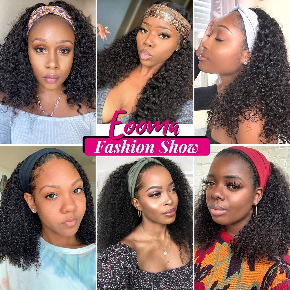 Eooma Curly Headband Wig 16 inch ponytail or bun in seconds.