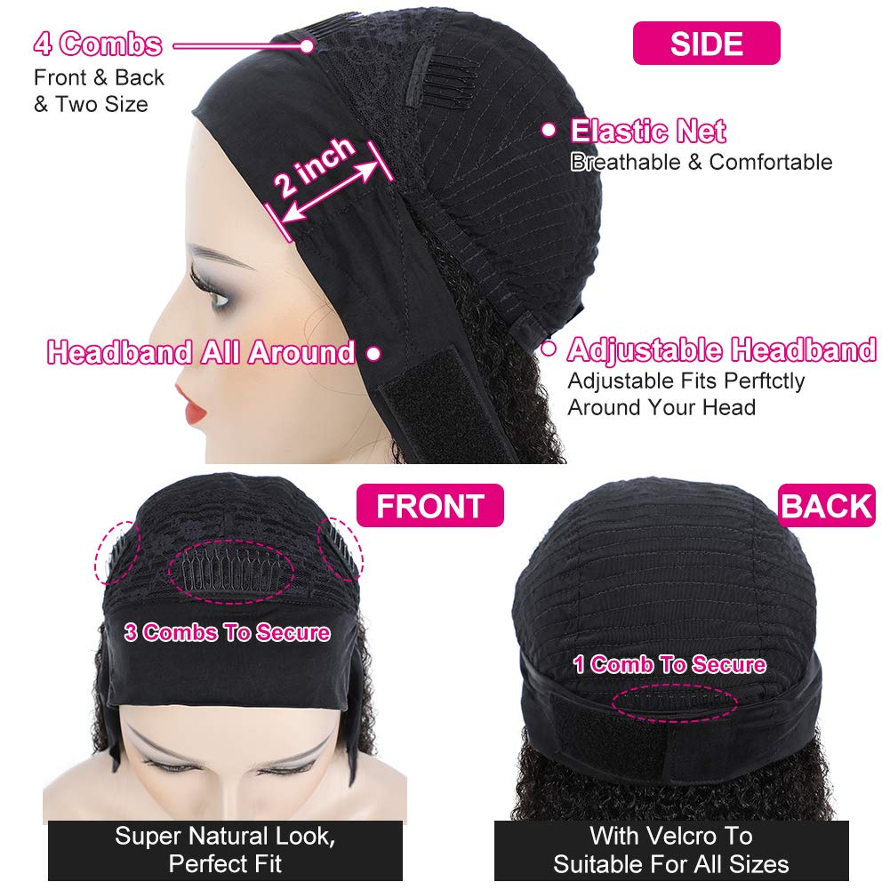 Eooma Curly Headband Wig close-up highlights silky texture and natural shine.