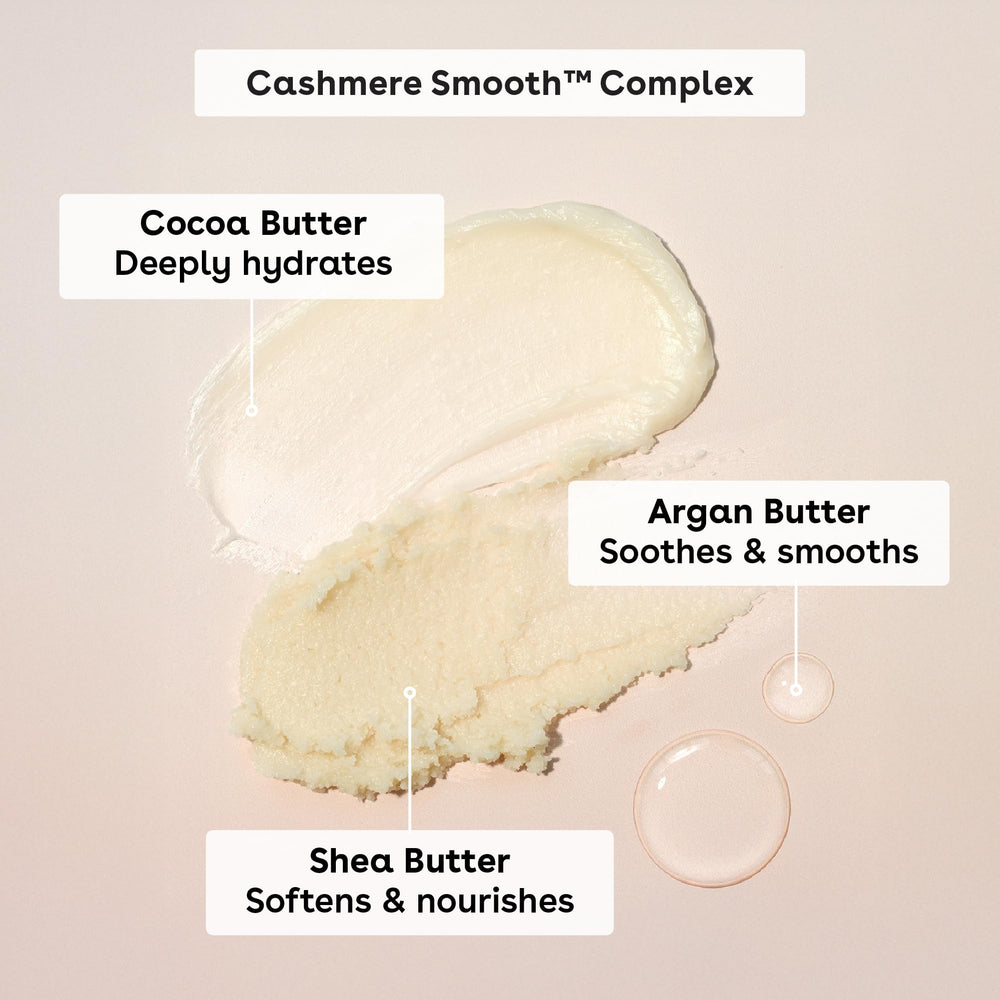 EOS Cashmere Skin Collection with three-step shaving regimen layout encouraging conditioning.