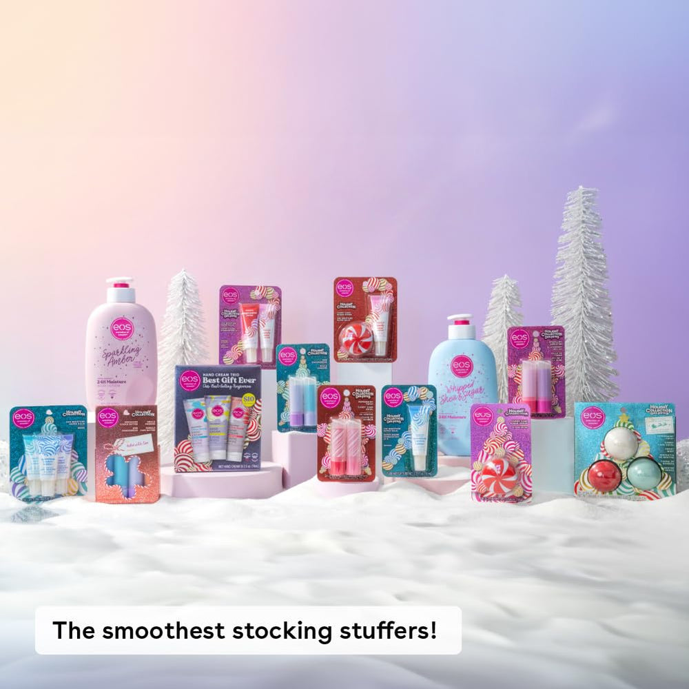 eos dermatologist-tested lip balm for sensitive lips in festive setting
