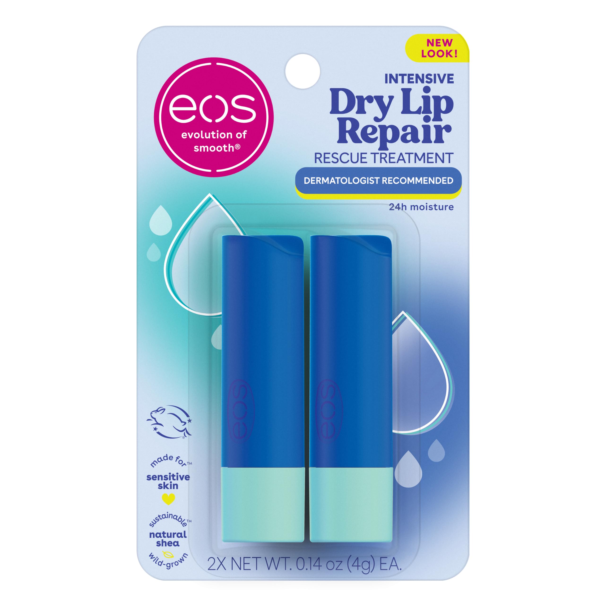 eos Hero Lip Repair twin-pack front view shows ready-to-use hydration.