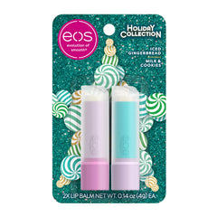 eos Iced Gingerbread lip balm close-up delivering festive scent and moisture