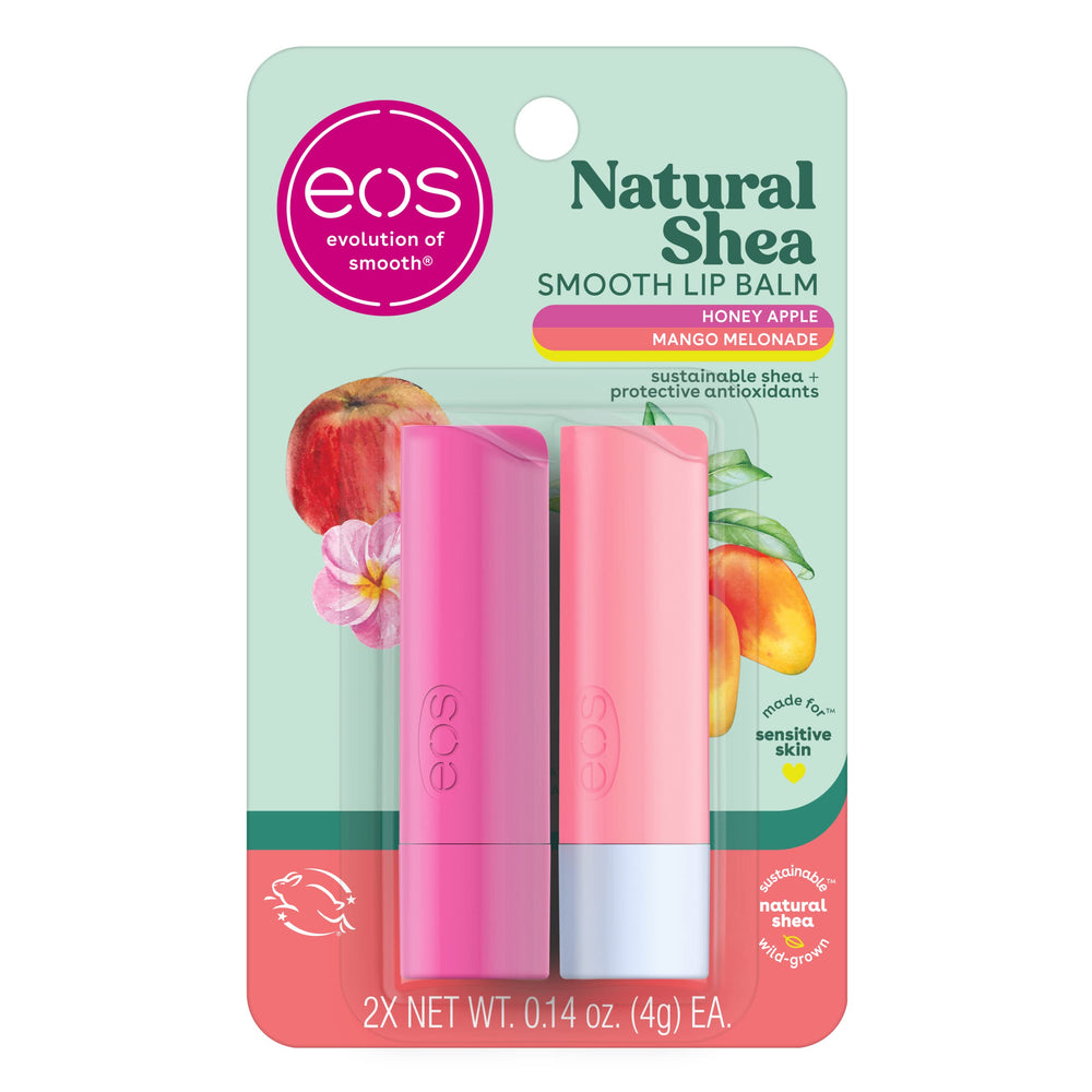 EOS honey apple lip balm sphere with natural hydration and fresh flavor.