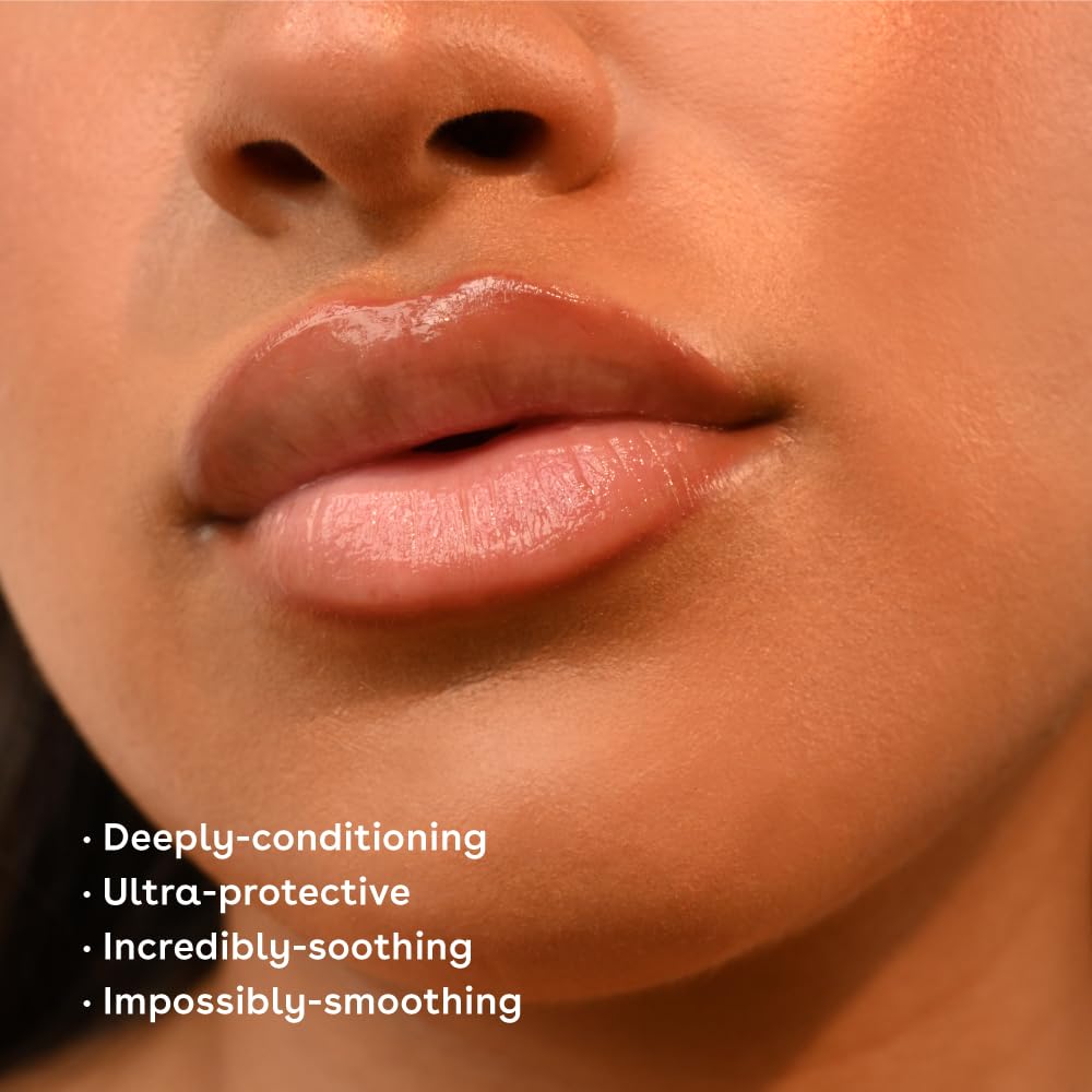 EOS Super Balm Mini texture swipe showing creamy lip butter texture