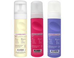 Closeup of the tubes shows creamy formula and 7 oz bottles for wet or dry shaving.