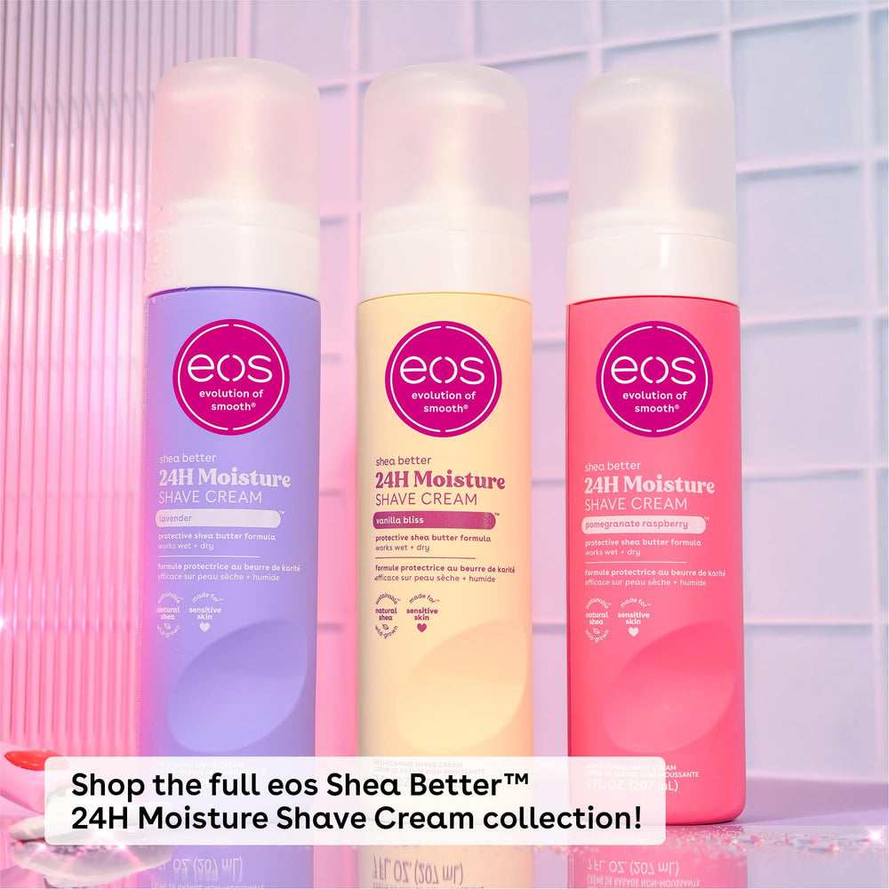 eos Vanilla Bliss shea butter ingredient closeup highlights nourishing properties