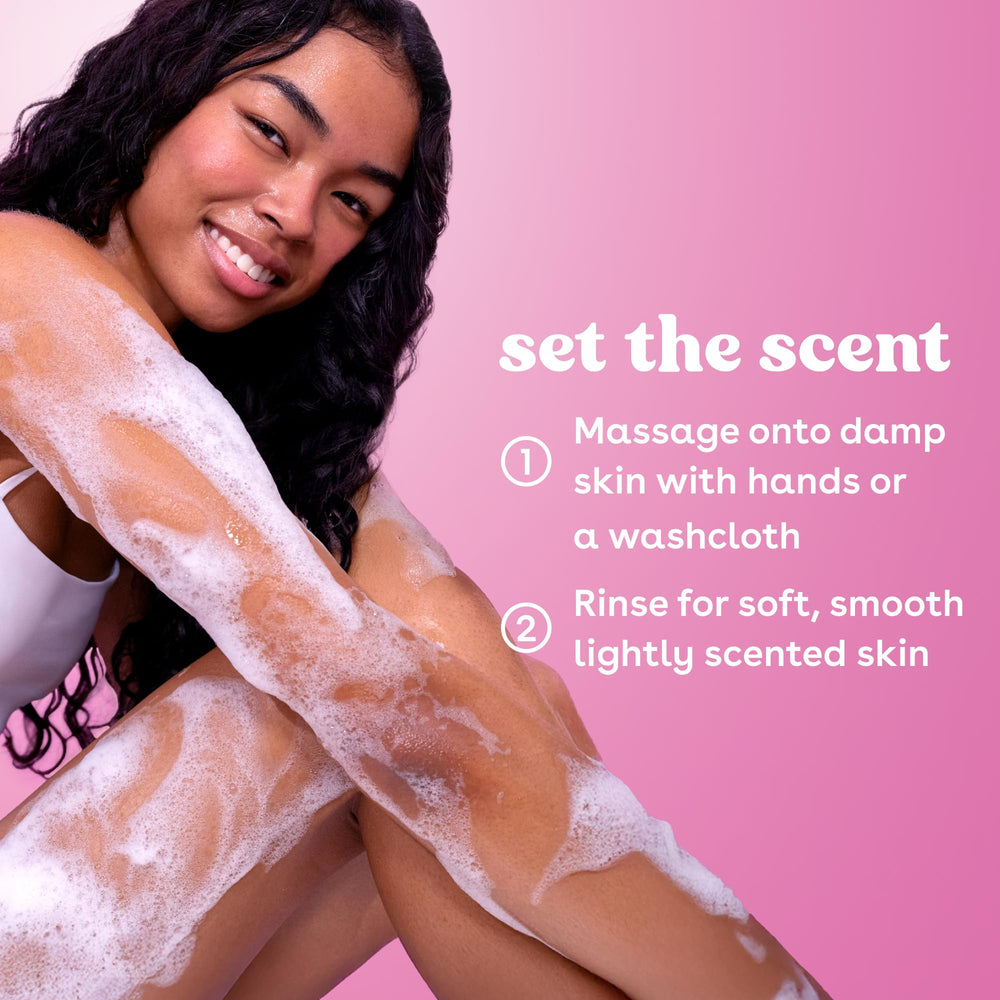Swirls of EOS Vanilla Cashmere fragrance with vanilla and musk notes