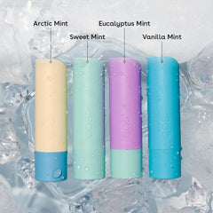 eos Vanilla Mint lip balm close-up, smooth texture for daily moisture
